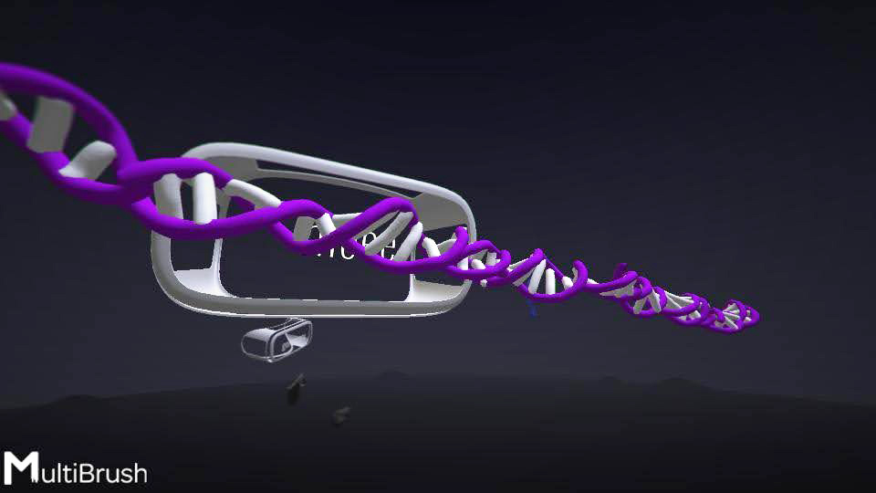 DNA とその複製の様子を 3D ペイントする